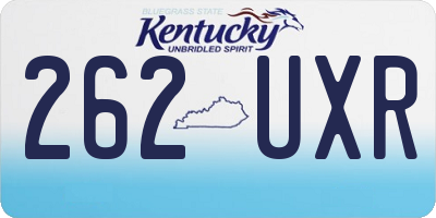 KY license plate 262UXR