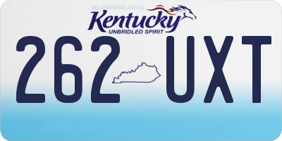 KY license plate 262UXT