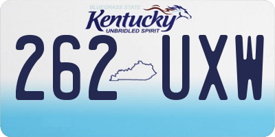 KY license plate 262UXW