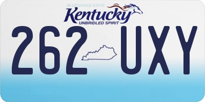 KY license plate 262UXY