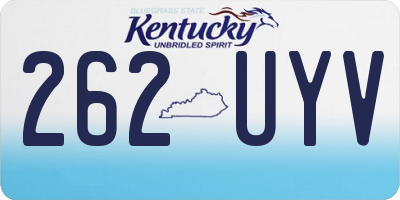 KY license plate 262UYV