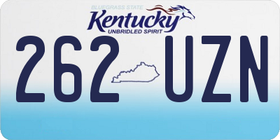 KY license plate 262UZN