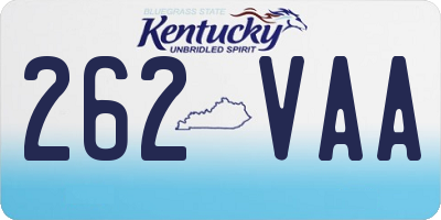KY license plate 262VAA