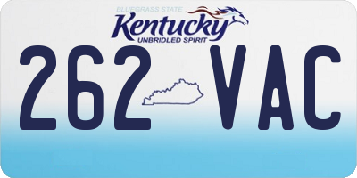 KY license plate 262VAC