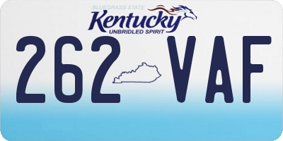 KY license plate 262VAF