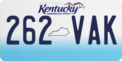 KY license plate 262VAK