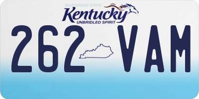 KY license plate 262VAM