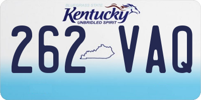 KY license plate 262VAQ