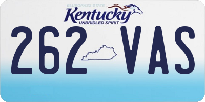 KY license plate 262VAS