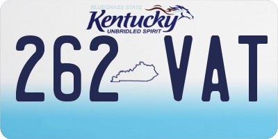 KY license plate 262VAT