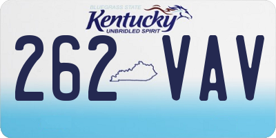 KY license plate 262VAV
