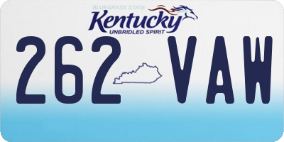 KY license plate 262VAW