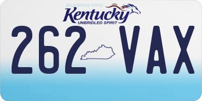 KY license plate 262VAX
