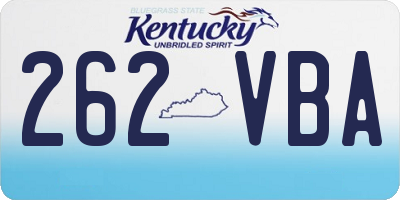 KY license plate 262VBA