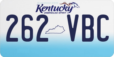 KY license plate 262VBC