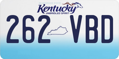 KY license plate 262VBD