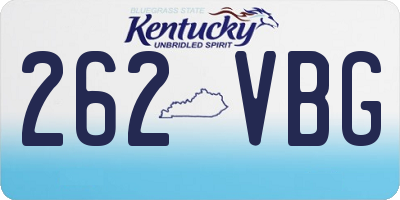 KY license plate 262VBG