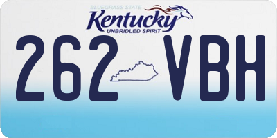 KY license plate 262VBH
