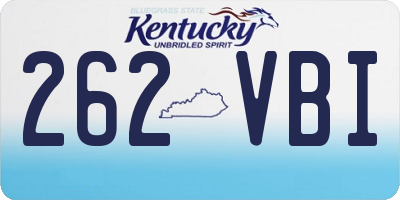 KY license plate 262VBI