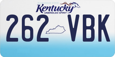 KY license plate 262VBK