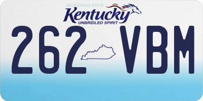 KY license plate 262VBM