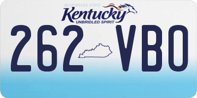KY license plate 262VBO