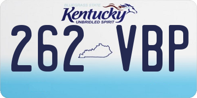 KY license plate 262VBP