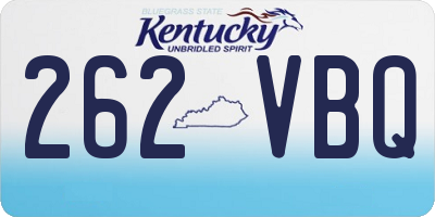 KY license plate 262VBQ