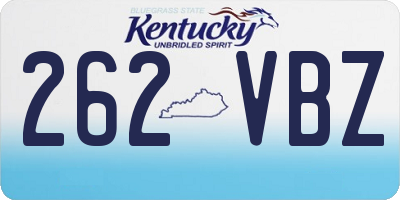 KY license plate 262VBZ