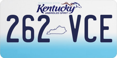 KY license plate 262VCE