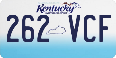 KY license plate 262VCF
