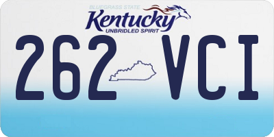 KY license plate 262VCI