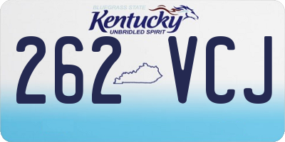 KY license plate 262VCJ