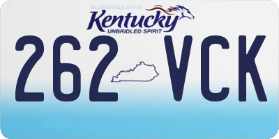 KY license plate 262VCK