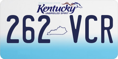 KY license plate 262VCR