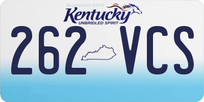 KY license plate 262VCS