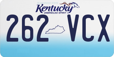 KY license plate 262VCX