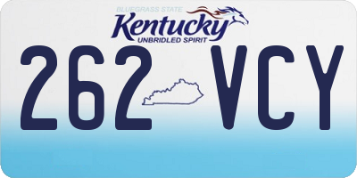 KY license plate 262VCY