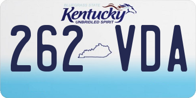KY license plate 262VDA