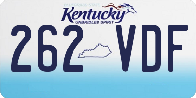 KY license plate 262VDF