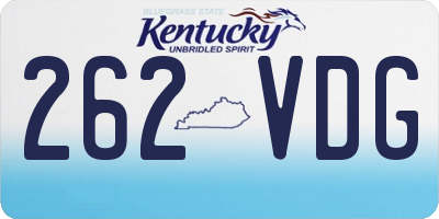 KY license plate 262VDG