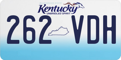 KY license plate 262VDH
