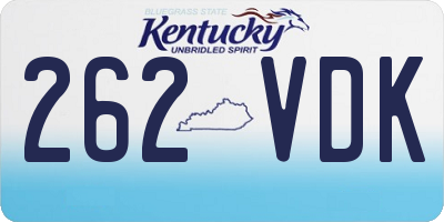 KY license plate 262VDK