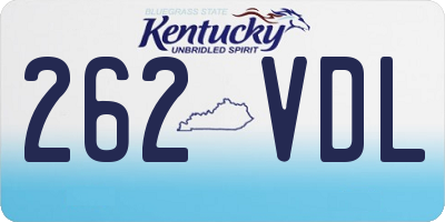 KY license plate 262VDL