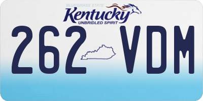 KY license plate 262VDM