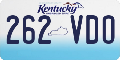 KY license plate 262VDO