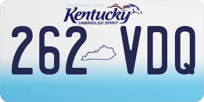 KY license plate 262VDQ