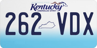 KY license plate 262VDX