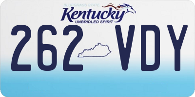 KY license plate 262VDY
