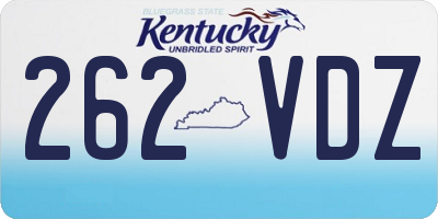 KY license plate 262VDZ